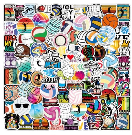 100 Stück Volleyball-Aufkleber, Motivationsaufkleber für Zeitschriften, Skateboards, Tassen, Gepäck, Vinyl, wasserdicht