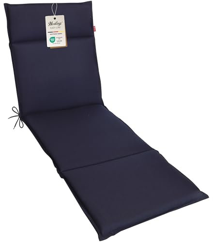 Herlag Gartenstuhlauflage Bea Liege 190x60x4,5cm | Wasserabweisende Gartenmöbelauflage mit Fleckschutz Stärke 4,5cm | Polster für Sonnenliege | Easy-Line | Öko Tex 100 | Dunkelblau