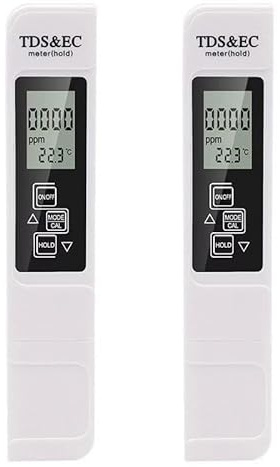 Tester di qualità dell'acqua 3 in 1, 2 pezzi, tester di qualità dell'acqua, tester digitale LCD, tester per acqua TDS EC, alta precisione per acqua potabile, laghetto per pesci e piscina, piscina