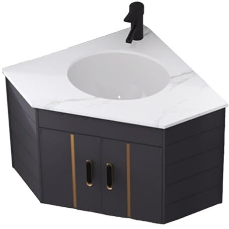 LYXWGRZD bagno lavabo, lavabo in ceramica, Mobile da bagno angolare con contenitore, Lavandino da bagno angolare a parete, Lavandino da bagno a parete for piccoli spazi(White)