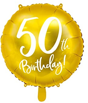 Folienballon 50. Geburtstag Gold – Zahl 50 Luftballon Heliumballon – Deko für Frauen & Männer – 45 cm wiederverwendbarer Geburtstagsballon