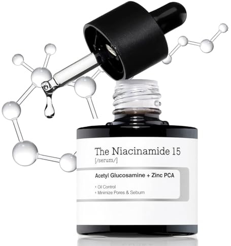 Niacinamide 15% Gesichtsserum,Brightening Serum,Verkleinert vergrößerte Poren,Niacinamide Serum Gesicht,Acetyl Glucosamine + Zinc PCA,20 ml,Linderung von Akne im Gesicht,Porenstraffung (A)