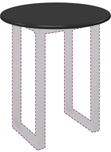 vidaXL Table Top Ø 70 x 1.5 cm Round Engineered Wood Black