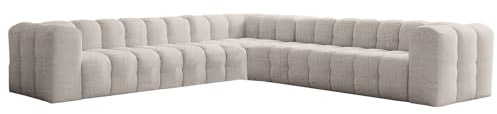Friderik Ecksofa Baloo Corner 330x330 cm – Komfort mit HR-Schaum und Wellenfedern - Stoff Moly (Creme)