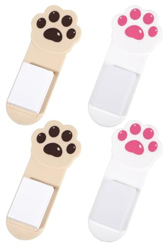 4 Pack Toilet Seat Lifter, Toilet Lid Cover Lifter Toilets Seat Handle Holder Lift Tools Avoid Touching Toilets Seats Accessories for Home Bathroom Office Hotel - White (Cat's Paw)