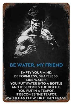 TRFJHDTRE Bruce Lee Zitat Motivation Wanddekoration Kunst Metall Blechposter Moderne Bar Dekorationen 30 x 20 cm