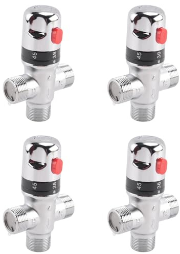 Mucshim 4X 3 Wege Thermostat Mischventil Aus Massivem Kupfer, 3/4 Solar Warm Wasser Bereiter, Regulierendes Temperatur Regel Ventil
