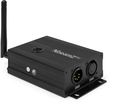 BeamZ Pro WTR10-5 Hybrid 5-Pin DMX Transceiver drahtloser Sender Empfänger für DMX512 Lichtsteuerung mit hoher Reichweite, stabiler Verbindung, Auto-Frequenzwahl, robustem Metallgehäuse, Bühne, Event