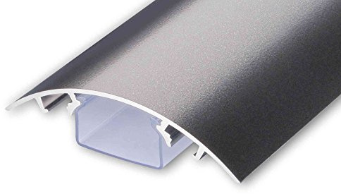 Aluminium cable duct in titanium anthracite silk matt in different lengths compartment cover cable management ALUNOVO (length: 20cm)