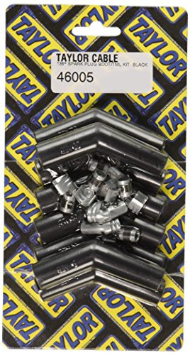 Taylor Cable Boot/Terminal Kit, Spark Plug, 8-10.4 mm, Black, 135 Degree, Set of 8