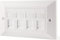 rhinocables CAT5e Ethernet Faceplate | Double 2 & Quad 4 RJ45 Gang Wall Sockets | Simple CAT 5 Setup for Printers, VoIP, Phones & More | Network Expansion for Home or Business (4 Port,Pack of 1)
