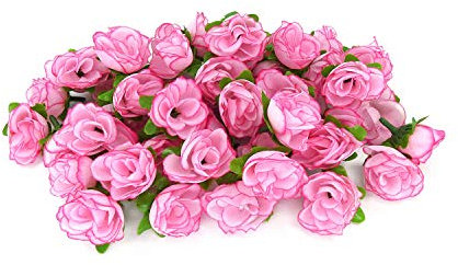 Approx. 50pcs Artificial Roses Flower Heads 3cm Wedding Decoration Pink