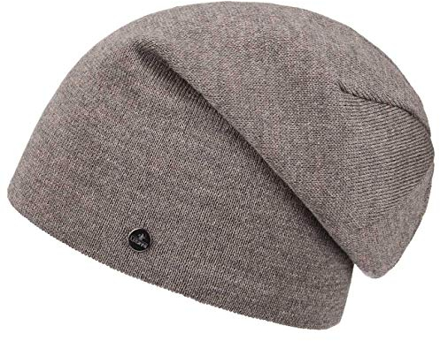 LIERYS Fine Merino Long Beanie Strickmütze Herren Damen Kinder Made in Germany Herbst Winter braun One Size