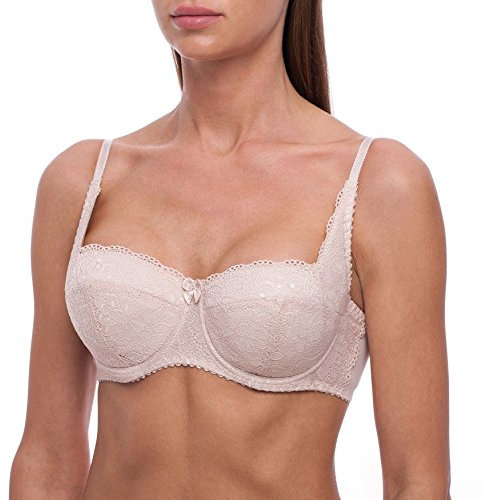 frugue Push Up Balcony Sexy Lace Lift Bra Nude 34 DD