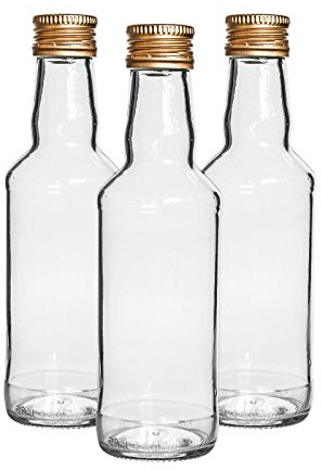 DIAH DO IT AT HOME Empty Glass Bottles 24 x 200ml (20cl) 24 bottles + 24 Gold Screw Caps (24)