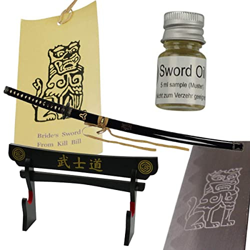 Kill Bill Samuraischwert Katana Metall Klinge Schwert der Braut mit Schwertständer und Zubehör