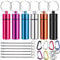6PCS Aluminum Pill Box Portable Metal Waterproof Keychain Pill Box Keyring Pocket Small Pill Case Container Holder Bottle Snuff Box Money Minder Keyring with Spoon Carabiner for Outdoor Traveling