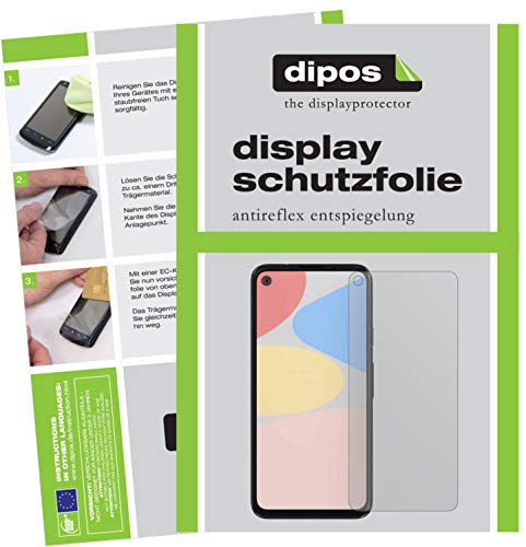 dipos I 2X Schutzfolie matt kompatibel mit Google Pixel 4a Folie Displayschutzfolie (bewusst Kleiner als das Glas, da Dieses gewölbt ist)