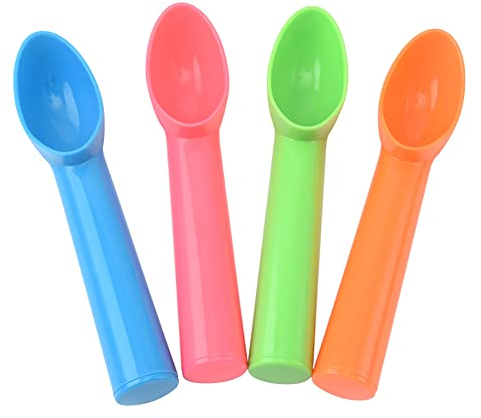 Lot de 4 cuillères à Glace en Plastique - Cuillère à Glace - Cuillère à Melon - Outil de Cuisine