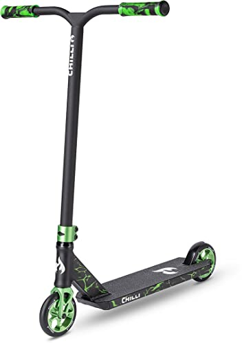Chilli Pro Scooter Reaper Reloaded V2 | High-End Stunt Scooter | High-End Street Scooter für erfahrene Rider | Gesamthöhe vo 85 cm | 120 mm PU Räder mit ABEC 9 Bearings | Green