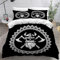 ZLKEJI Viking BettwäSche 135x200cm Schwarz-Weiß-SchäDel-Wikinger Bettbezug Set Keltische Kunst Bettwäsche Sets Vintage Exotisch Stamm 3D Drucken Betten Set Mit 2 Kissenbezügen 80x80cm Jugendliche
