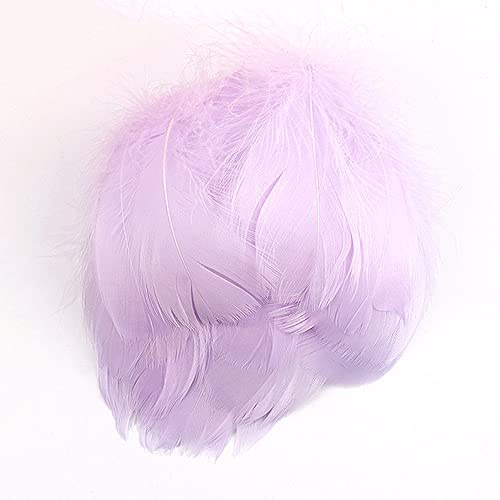 100 Stück Bunte Feder zum Basteln Naturfedern Gänsefedern Indianer Bastelfedern für DIY Kunstwerk Masken Hüte Ohrringe Haarschmucken Traumfänger Hochzeit Karneval Party Dekoration,7-12cm Helles Lila