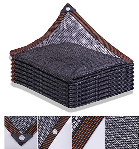 Yi Wanle 4-Stiche Schattennetz mit Ösen,Garden Schattiernetz,50~55% Shading Rate,Schwarz Sonnensegel,Reißfestigkeit,Wasser und luftdurchlässig,für Gewächshäuser Parkhaus Garten Hof,5x15m