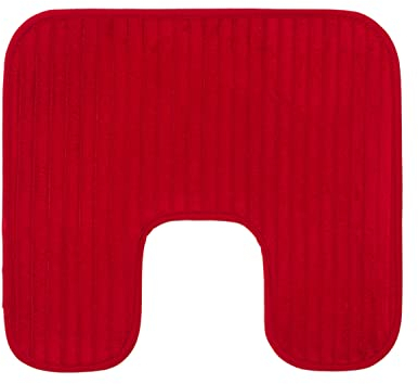 Gözze - Morbido Tappetino da Bagno Antiscivolo con Forma a U, 100% Poliestere, 50 x 45 cm - Bordeaux