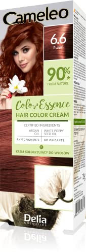 Cameleo - Color Essence - Crema Colorante - Rubino - Colorazione “TONO SU TONO” - Effetto Fino a 8 Lavaggi - Colore Naturale e Profondo - Rinfresco del Colore - Nutrimento - 75g
