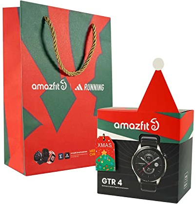 Amazfit Gift Bag Kraft Paper Bag with Handle for Smartwatch GTR 4, GTS 4, Customized Gift Wrap Hat and Greeting Card- 26.9x18x8cm