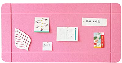 Pinnwand Kork 23.6x47.2Zoll Filz-Pinnwand, Verdicktes Korkbrett für Büro Schule Haus Wanddekoration, Selbstklebend Mitteilungstafeln (Color : Pink)