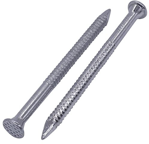 SKIR'CO (100 unidades) Clavos anulares de acero de 4 x 70 mm, clavos de acero chapado en zinc
