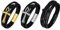 JewelryWe Schmuck 3pcs Herren Lederarmband, Retro Ägyptische Ankh Kreuz Edelstahl Leder Armband Armreif Manschette, Schwarz Gold Silber