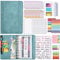TOGOU2S Classeur Budget A6 12 PVC Enveloppes Budget 24 Feuilles 2 Pochettes pour Cartes 2 Autocollants Français Pour Bureau Maison