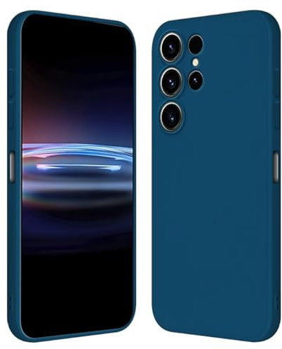 RankOne Custodia per Samsung Galaxy S23 Ultra (6.8 Inches) Cover Morbida in Silicone TPU - Blu zaffiro