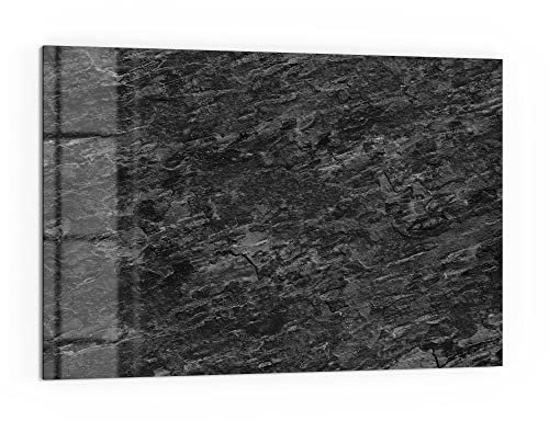 DEQORI Küchenrückwand Glas | Motiv Dunkle Steinstruktur | 60x40 cm | Bad- oder Herd-Rückwand | Herdblende Spritzschutz für Küche & Badezimmer | moderne Deko für Fliesenspiegel