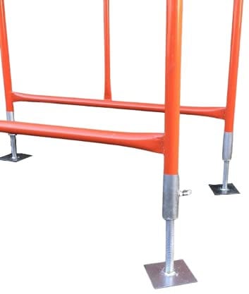 HILL TOP FABRICATIONS CO (1998) LTD - Set of 4 Galvanised Adjustable Base Plates for Scaffolding Tower Building Support, Up and Down Support, Movable Scaffolding Accessories.