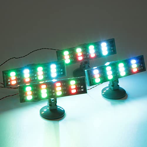 TEDDOO 4-Sätze von Baustein-Leuchten, LED-Licht-Kit, Suchscheinwerfer, geeignet für Baustein-Modelle, Konturleuchten, USB-Stecker (kompatibel mit Mainstream-Bausteinen) (Farbiges Lich)
