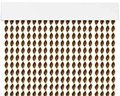Cortina para Puerta Tiras PVC 200x120cm,Cortina para Puerta Exterior,10 Color (Marron Filo Beige R2)