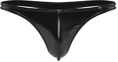 Alvivi Homme G-String Jockstrap sous-vêtement Similicuir String Ficelle Lingerie Slip T-Back Thong Boxer Briefs Maillot De Bain Bikini Type A 3XL