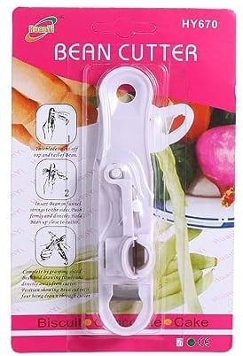 Green Bean Slicer, Practical Plastic Bean Stringer Slicer with Stainless Steel Blades, Multifunctional Long Bean Shredder Green Bean Cutter Vegetable Slicer Cutter