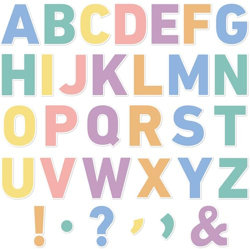 150-teiliges großes 17,8 cm Pinnwand-Buchstaben-Set, Pastellfarben, Regenbogenfarben, Klassenzimmer, Alphabet, Ausschnittbuchstaben für Pinnwand, Heimschule, ein großartiger Helfer, um das