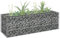 Homgoday Gabione Hochbett aus verzinktem Stahl 90 x 30 x 30 cm, Blumenkasten für den Außenbereich, Blumenkasten für Balkon, Blumenkasten für den Garten