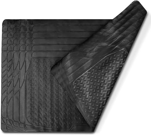 AUTOZOCO Alfombrilla Maletero Coche, Protector de Maletero, Cubremaletero, Tapete para Maletero, 120 x 82 cm, Goma, Color Negro, Antideslizante, Apto para Cortar a Medida, Impermeable