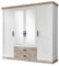 Furn.Design Kleiderschrank in weiß Pinie und Oslo Pinie Landhaus Drehtürenschrank 4-türig mit Spiegel Schlafzimmer Schrank 217 x 201 cm Rovola (Kleiderschrank 2)