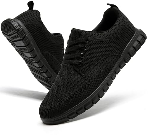 ZGPWZWL Herren Schuhe Schnürhalbschuhe Turnschuhe Walkingschuhe Mode Sneakers Freizeit Mesh Casual Oxfords Schuhe,Schwarz,EU45