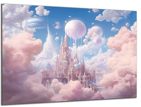 Munera Design - Bild 30x40 - Märchen Prinzessin Schloß in den Wolken - Wand-Bilder Kinder-Zimmer