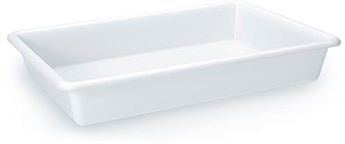 Acan Tradineur - Pack de 3 bandejas frigoríficas de Almacenamiento, plástico, Reutilizables, Servir Comida, Aperitivos, Fabricado en España - 13 litros - 54 x 39,5 x 8,5 cm – Blanco