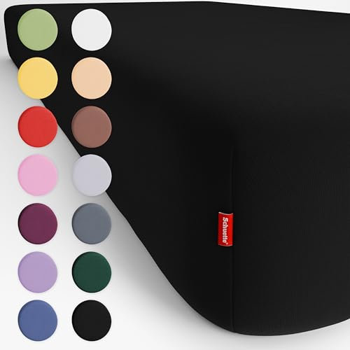 Schuette® Spannbettlaken • 200x200 cm • Wow! Kollektion: Beyond Black (Schwarz) • 100% Superfluff Baumwolle, Blickdicht, Faltenfrei • mit Rundumgummi • Matratzenhöhe bis 40 cm