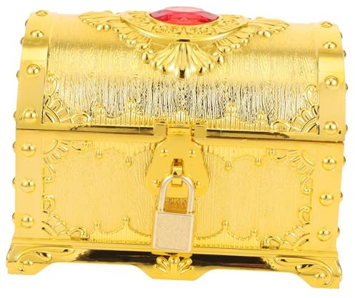 BESTonZON Kasten kleine Schatztruhe piratenschatzkiste spielzeug aufbewahrungsbox Thementeil-Requisite dekorative Schatztruhe Spielzeuge Kinderspielzeug Partybevorzugung Wohnaccessoire groß